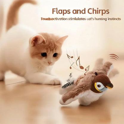 FelinoFly - Pájaro Aleteador Interactivo para Gatos | Juguete Recargable USB con Catnip