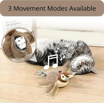 FelinoFly - Pájaro Aleteador Interactivo para Gatos | Juguete Recargable USB con Catnip