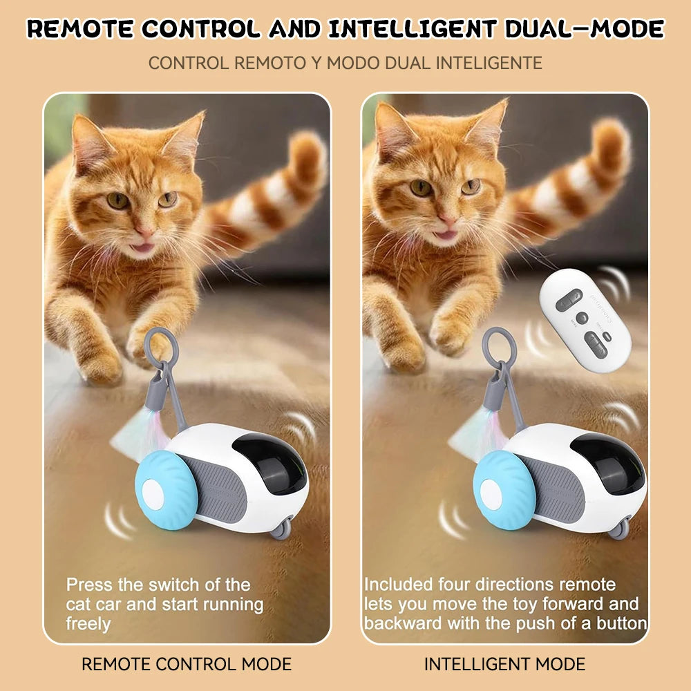 Coche RC Interactivo para Gatos - Control Remoto con Luces LED y Sonidos